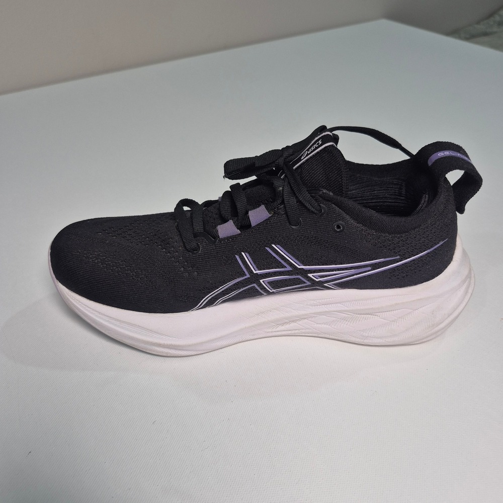 Asics Gel-Nimbus 26 Women Running Shoes Black Purple Sneakers - Picture 6 of 10